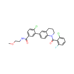 COCCNC(=O)c1ccc(Cl)c(-c2ccc3c(c2)CCCN3C(=O)c2c(F)cccc2Cl)c1 ZINC000211190687