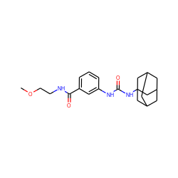 COCCNC(=O)c1cccc(NC(=O)NC23CC4CC(CC(C4)C2)C3)c1 ZINC000049784977