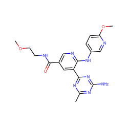 COCCNC(=O)c1cnc(Nc2ccc(OC)nc2)c(-c2nc(C)nc(N)n2)c1 ZINC000113240088