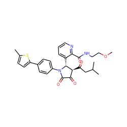 COCCNC(=O)c1ncccc1[C@@H]1[C@@H](C(=O)CC(C)C)C(=O)C(=O)N1c1ccc(-c2ccc(C)s2)cc1 ZINC000169696711