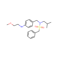 COCCNc1ccc(CN(CC(C)C)S(=O)(=O)Cc2ccccc2)cc1 ZINC000224289463