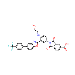 COCCNc1ccc(N2C(=O)c3ccc(C(=O)O)cc3C2=O)cc1-c1nc2cc(-c3ccc(C(F)(F)F)cc3)ccc2o1 ZINC000026990080
