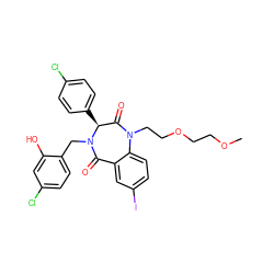 COCCOCCN1C(=O)[C@H](c2ccc(Cl)cc2)N(Cc2ccc(Cl)cc2O)C(=O)c2cc(I)ccc21 ZINC000038377669