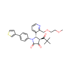 COCCOCc1ncccc1[C@@H]1[C@@H](C(=O)C(C)(C)C)C(=O)C(=O)N1c1ccc(-c2ccsc2)cc1 ZINC000169695271
