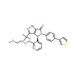 COCCOCc1ncccc1[C@H]1c2c(C(C)(C)C)n[nH]c2C(=O)N1c1ccc(-c2ccsc2)cc1 ZINC000096177284