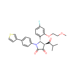 COCCOc1cc(F)ccc1[C@@H]1[C@@H](C(=O)C(C)C)C(=O)C(=O)N1c1ccc(-c2ccsc2)cc1 ZINC000169695942