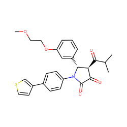 COCCOc1cccc([C@@H]2[C@@H](C(=O)C(C)C)C(=O)C(=O)N2c2ccc(-c3ccsc3)cc2)c1 ZINC000169695660