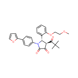 COCCOc1ccccc1[C@@H]1[C@@H](C(=O)C(C)(C)C)C(=O)C(=O)N1c1ccc(-c2ccco2)cc1 ZINC000169695137