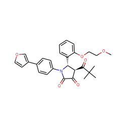 COCCOc1ccccc1[C@@H]1[C@@H](C(=O)C(C)(C)C)C(=O)C(=O)N1c1ccc(-c2ccoc2)cc1 ZINC000169695230
