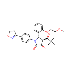 COCCOc1ccccc1[C@@H]1[C@@H](C(=O)C(C)(C)C)C(=O)C(=O)N1c1ccc(-c2ccon2)cc1 ZINC000169695038