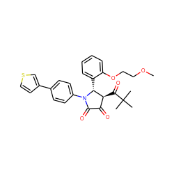 COCCOc1ccccc1[C@@H]1[C@@H](C(=O)C(C)(C)C)C(=O)C(=O)N1c1ccc(-c2ccsc2)cc1 ZINC000169695105