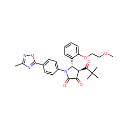 COCCOc1ccccc1[C@@H]1[C@@H](C(=O)C(C)(C)C)C(=O)C(=O)N1c1ccc(-c2nc(C)no2)cc1 ZINC000169695121