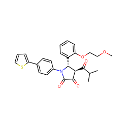 COCCOc1ccccc1[C@@H]1[C@@H](C(=O)C(C)C)C(=O)C(=O)N1c1ccc(-c2cccs2)cc1 ZINC000169695453