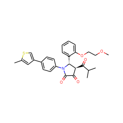 COCCOc1ccccc1[C@@H]1[C@@H](C(=O)C(C)C)C(=O)C(=O)N1c1ccc(-c2csc(C)c2)cc1 ZINC000169695580