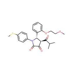 COCCOc1ccccc1[C@@H]1[C@@H](C(=O)C(C)C)C(=O)C(=O)N1c1ccc(SC)cc1 ZINC000169696313
