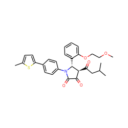 COCCOc1ccccc1[C@@H]1[C@@H](C(=O)CC(C)C)C(=O)C(=O)N1c1ccc(-c2ccc(C)s2)cc1 ZINC000169695721