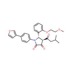 COCCOc1ccccc1[C@@H]1[C@@H](C(=O)CC(C)C)C(=O)C(=O)N1c1ccc(-c2ccoc2)cc1 ZINC000169695890