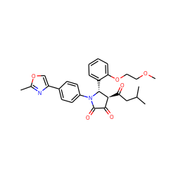 COCCOc1ccccc1[C@@H]1[C@@H](C(=O)CC(C)C)C(=O)C(=O)N1c1ccc(-c2coc(C)n2)cc1 ZINC000169696034