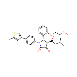 COCCOc1ccccc1[C@@H]1[C@@H](C(=O)CC(C)C)C(=O)C(=O)N1c1ccc(-c2csc(C)c2)cc1 ZINC000169695990
