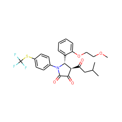 COCCOc1ccccc1[C@@H]1[C@@H](C(=O)CC(C)C)C(=O)C(=O)N1c1ccc(SC(F)(F)F)cc1 ZINC000169696208