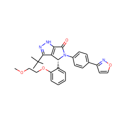 COCCOc1ccccc1[C@@H]1c2c(C(C)(C)C)n[nH]c2C(=O)N1c1ccc(-c2ccon2)cc1 ZINC000096176966