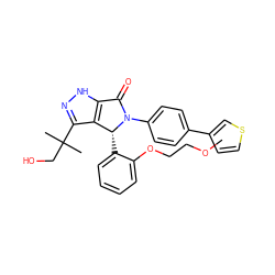 COCCOc1ccccc1[C@@H]1c2c(C(C)(C)CO)n[nH]c2C(=O)N1c1ccc(-c2ccsc2)cc1 ZINC000096177138