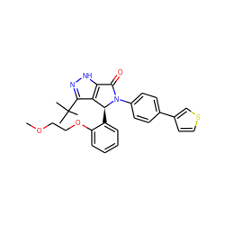 COCCOc1ccccc1[C@H]1c2c(C(C)(C)C)n[nH]c2C(=O)N1c1ccc(-c2ccsc2)cc1 ZINC000096177123