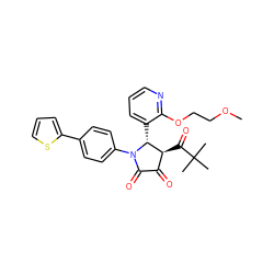 COCCOc1ncccc1[C@@H]1[C@@H](C(=O)C(C)(C)C)C(=O)C(=O)N1c1ccc(-c2cccs2)cc1 ZINC000169695202