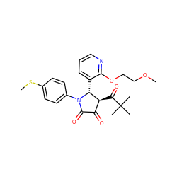 COCCOc1ncccc1[C@@H]1[C@@H](C(=O)C(C)(C)C)C(=O)C(=O)N1c1ccc(SC)cc1 ZINC000169695206