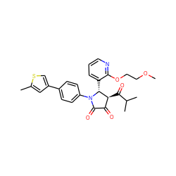 COCCOc1ncccc1[C@@H]1[C@@H](C(=O)C(C)C)C(=O)C(=O)N1c1ccc(-c2csc(C)c2)cc1 ZINC000169695608