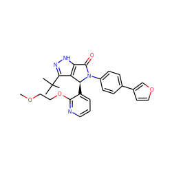 COCCOc1ncccc1[C@H]1c2c(C(C)(C)C)n[nH]c2C(=O)N1c1ccc(-c2ccoc2)cc1 ZINC000096177046