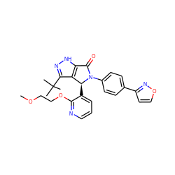 COCCOc1ncccc1[C@H]1c2c(C(C)(C)C)n[nH]c2C(=O)N1c1ccc(-c2ccon2)cc1 ZINC000096176981