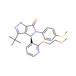 COCCOc1ncccc1[C@H]1c2c(C(C)(C)C)n[nH]c2C(=O)N1c1ccc(SC)cc1 ZINC000096177042