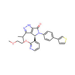 COCCOc1ncccc1[C@H]1c2c(C(C)C)n[nH]c2C(=O)N1c1ccc(-c2ccsc2)cc1 ZINC000096177285