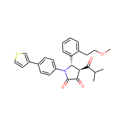 COCCc1ccccc1[C@@H]1[C@@H](C(=O)C(C)C)C(=O)C(=O)N1c1ccc(-c2ccsc2)cc1 ZINC000169695527