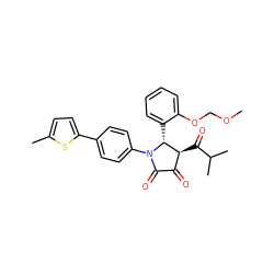 COCOc1ccccc1[C@@H]1[C@@H](C(=O)C(C)C)C(=O)C(=O)N1c1ccc(-c2ccc(C)s2)cc1 ZINC000169695592