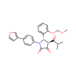COCOc1ccccc1[C@@H]1[C@@H](C(=O)C(C)C)C(=O)C(=O)N1c1ccc(-c2ccoc2)cc1 ZINC000169695479