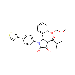 COCOc1ccccc1[C@@H]1[C@@H](C(=O)C(C)C)C(=O)C(=O)N1c1ccc(-c2ccsc2)cc1 ZINC000169695403