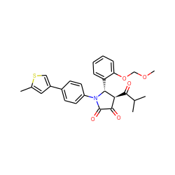 COCOc1ccccc1[C@@H]1[C@@H](C(=O)C(C)C)C(=O)C(=O)N1c1ccc(-c2csc(C)c2)cc1 ZINC000169695584