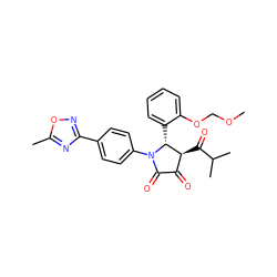 COCOc1ccccc1[C@@H]1[C@@H](C(=O)C(C)C)C(=O)C(=O)N1c1ccc(-c2noc(C)n2)cc1 ZINC000169695749