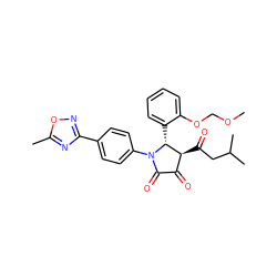 COCOc1ccccc1[C@@H]1[C@@H](C(=O)CC(C)C)C(=O)C(=O)N1c1ccc(-c2noc(C)n2)cc1 ZINC000169695769