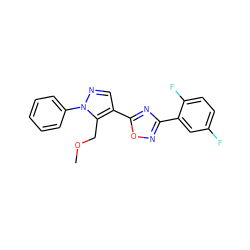 COCc1c(-c2nc(-c3cc(F)ccc3F)no2)cnn1-c1ccccc1 ZINC000114563001