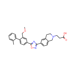 COCc1cc(-c2nc(-c3ccc4c(c3)CCN(CCC(=O)O)C4)no2)ccc1-c1ccccc1C ZINC000118848476