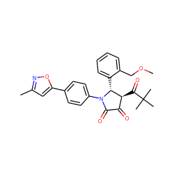 COCc1ccccc1[C@@H]1[C@@H](C(=O)C(C)(C)C)C(=O)C(=O)N1c1ccc(-c2cc(C)no2)cc1 ZINC000169694930