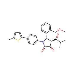 COCc1ccccc1[C@@H]1[C@@H](C(=O)C(C)C)C(=O)C(=O)N1c1ccc(-c2ccc(C)s2)cc1 ZINC000169695600