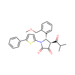COCc1ccccc1[C@@H]1[C@@H](C(=O)C(C)C)C(=O)C(=O)N1c1ccc(-c2ccccc2)s1 ZINC000169695648