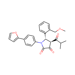 COCc1ccccc1[C@@H]1[C@@H](C(=O)C(C)C)C(=O)C(=O)N1c1ccc(-c2ccco2)cc1 ZINC000169695910