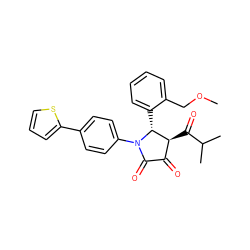 COCc1ccccc1[C@@H]1[C@@H](C(=O)C(C)C)C(=O)C(=O)N1c1ccc(-c2cccs2)cc1 ZINC000169695411