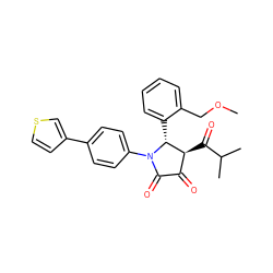 COCc1ccccc1[C@@H]1[C@@H](C(=O)C(C)C)C(=O)C(=O)N1c1ccc(-c2ccsc2)cc1 ZINC000169695327