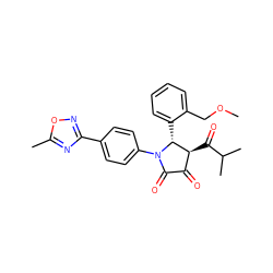 COCc1ccccc1[C@@H]1[C@@H](C(=O)C(C)C)C(=O)C(=O)N1c1ccc(-c2noc(C)n2)cc1 ZINC000169695745